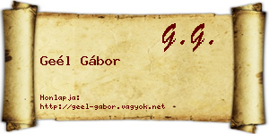 Geél Gábor névjegykártya