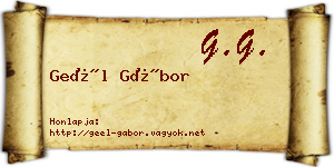 Geél Gábor névjegykártya